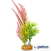 Imagitarium Fiesta Green and Red Fern Plastic Aquarium Plant