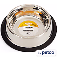 EveryYay Dining In Brushed Stainless Steel No-Tip Cat Bowl