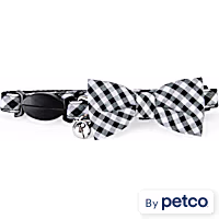 YOULY Black Gingham Bow Tie Kitten & Cat Collar