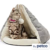 EveryYay Snooze Fest Grey Play Cave Cat Bed With Toy