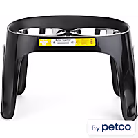 EveryYay Essentials Better Together Black Elevated Double Diner Dog Feeder