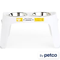 EveryYay Essentials Better Together White Elevated Double Diner Dog Feeder