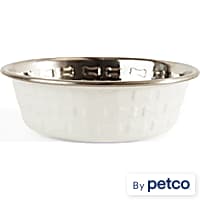 EveryYay Textured Stainless Steel Bone Dog Bowl