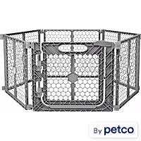 EveryYay In The Zone Convertible Plastic Walk Through Pet Gate & Play Pen