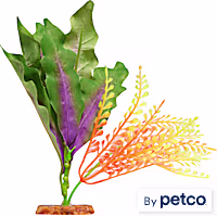 Imagitarium Green and Orange Fern Silk Aquarium Plant