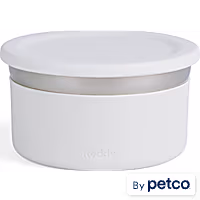 Reddy White On-the-Go Dog Bowl Set