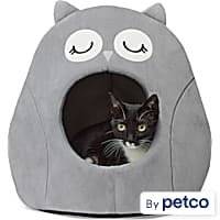 EveryYay Gray Owl Hooded Cat Bed