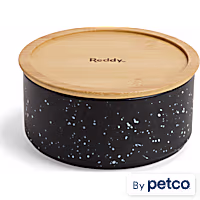 Reddy Speckle Stone Dog Bowl with Lid