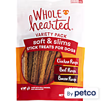 WholeHearted Grain Free Soft and Slim Dog Stick Treats Variety Pack