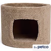 EveryYay Carpeted Hideout Round Cat Condo with Hideaway