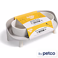 EveryYay Splash-Free Elevated Stainless Steel Double Diner Dog Bowl