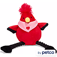 YOULY Red Lovebird Plush Dog Toy