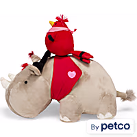 YOULY Rhino and Red Bird Plush Dog Toy