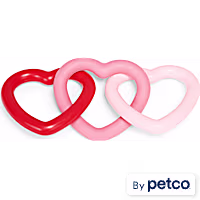 YOULY Chain Hearts Rubber Dog Toy