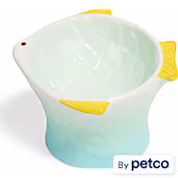 EveryYay Fish Ceramic Pedestal Cat Bowl