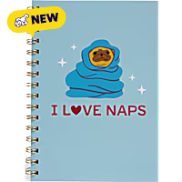 Oodles I Love Naps Dog Blue Spiral Notebook