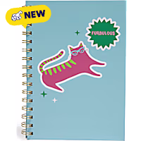 Oodles Furbulous Cat Blue Notebook