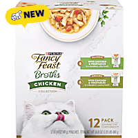 Purina Fancy Feast Chicken Broth Complement Lickable Grain Free Wet Cat Food Variety Pack