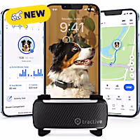 Tractive Smart Dog GPS Tracker with 6 Month Subscription Real-Time Location & Vital Signs Monitoring Virtual Fence