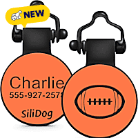 SiliDog Silent Personalized Football Pet ID Tag for Dogs
