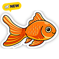 Blank Tag Stickers Goldfish Vinyl Sticker