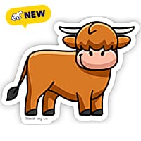 Blank Tag Stickers Highland Cow Vinyl Sticker