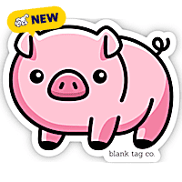 Blank Tag Stickers Piggy Vinyl Sticker