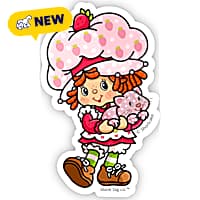 Blank Tag Stickers Strawberry Shortcake and Custard Vinyl Sticker
