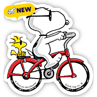 Blank Tag Stickers Snoopy Bike Vinyl Sticker