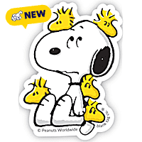 Blank Tag Stickers Overwhelmed Snoopy Vinyl Sticker