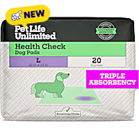 Pet Life Unlimited Health Check Dog Pads, 22" X 22", Large, Count of 20