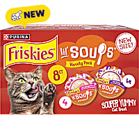 Purina Friskies With Sockeye Salmon With Shrimp Lil' Soups Grain Free Wet Cat Food Complement Variety Pack