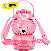Petco Bear-Shaped Water Bottle with Straw and Carry Strap
