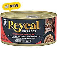 Reveal Entrees Tuna with Crab in Broth Cat Food