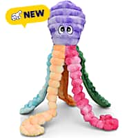 Multipet International Lamb Chop Jumbo Crimpy Rainbow Octopus Dog Toy