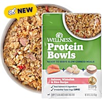 Wellness Protein Bowls, Adult Fresh Alternative Wholesome Grains Salmon, Whitefish & Rice Recipe Dog Food