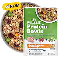 Wellness Protein Bowls, Adult Fresh Alternative Wholesome Grains Turkey, Cranberries & Peas Dog Food