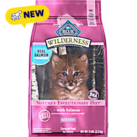 Blue Buffalo Wilderness High-Protein & Grain-Free Natural Ingredients with DHA, Salmon Recipe Dry Food for Kittens