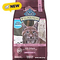 Blue Buffalo Wilderness High-Protein & Grain-Free Natural Ingredients, Salmon Dry Food for Mature 7+ Adult Cats