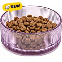 Petco Purple Ribbed Glass Dog Bowl