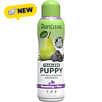 TropiClean Tearless Puppy Shampoo, 3x Long-Lasting Blackberry Pear Scent, Hypoallergenic Dog Shampoo