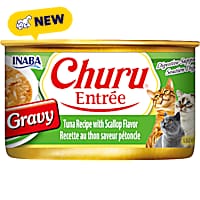 Inaba Churu Tuna Recipe with Scallop Flavor Entree in Gravy Can Cat Food