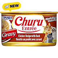 Inaba Churu Chicken Recipe with Duck Entree in Gravy Can Cat Food