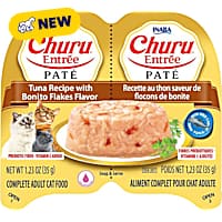 Inaba Churu Tuna Recipe with Bonito Flakes Flavor Entree Pate Twin Cup Cat Food