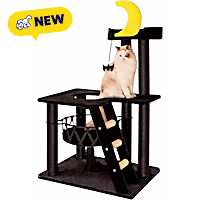 Happy & Polly Nightfall 40-in Plush Cat Tree