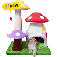 Happy & Polly Magic Mushroom 29-in Flannel Cat Tree
