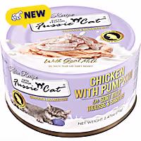 Fussie Cat Mousse Chicken w/ Pumpkin in Goat Milk Mousse and Shreds Kitten Food