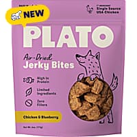 Plato Pet Jerky Bites Chicken with Blueberry Dog Treats