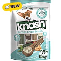 Knash Dental Chew Brush with Peanut Butter, Mint, and Cranberry Dog Treats