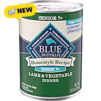 Blue Buffalo Homestyle for Senior 7+ Dogs, Lamb Recipe Senior 7+ Lamb & Vegetable Dinner Wet Dog Food